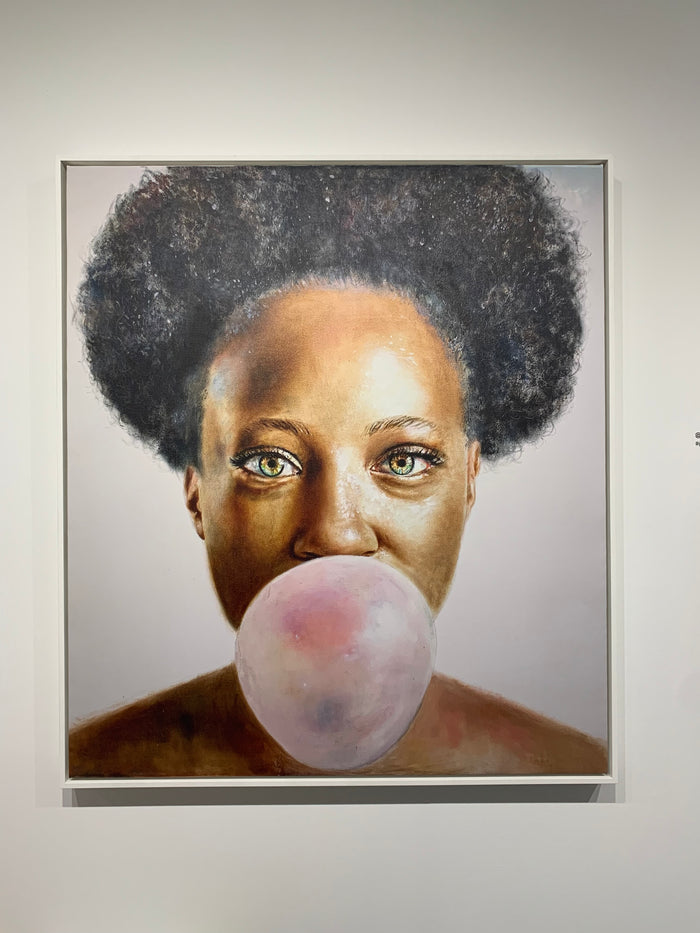 Bubble gum canvas flatbed print