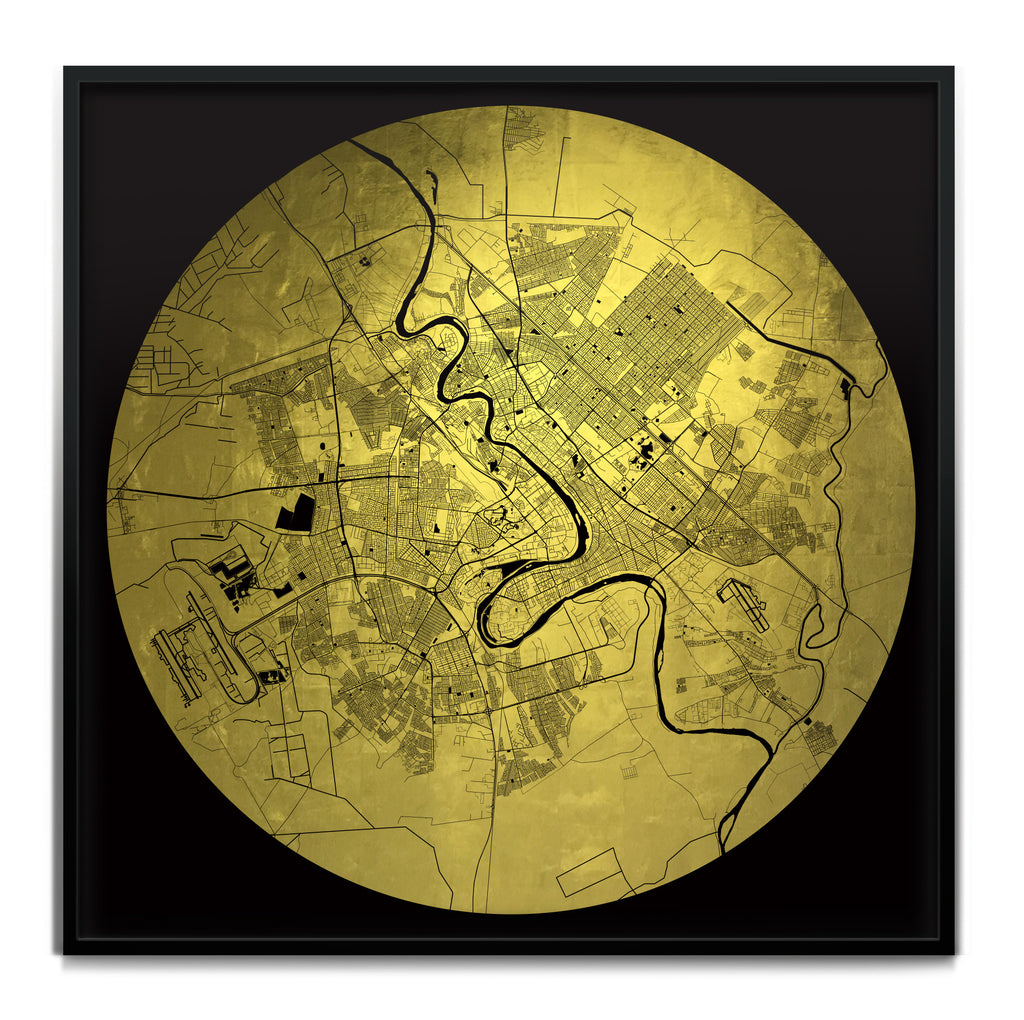 Mappa Mundi Baghdad (24 Karat Gold)