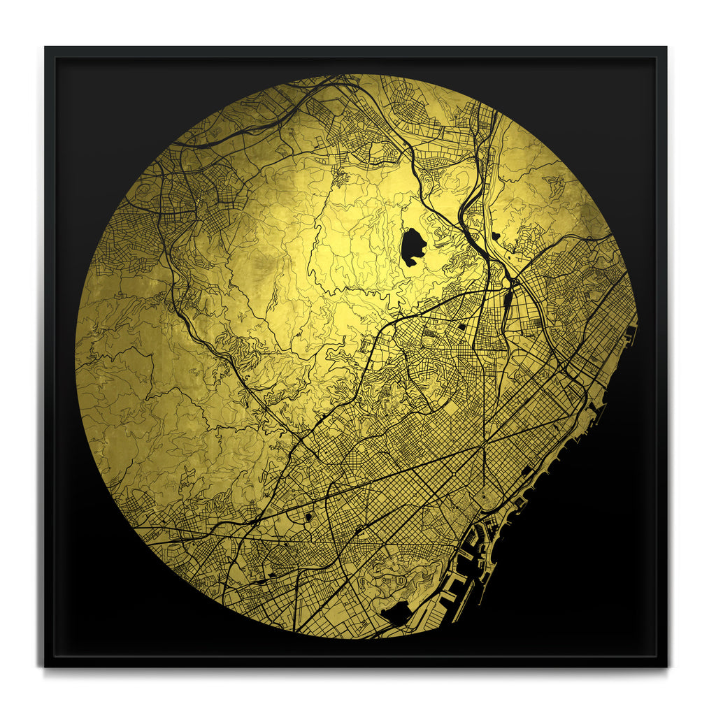 Mappa Mundi Barcelona Downtown (24 Karat Gold)
