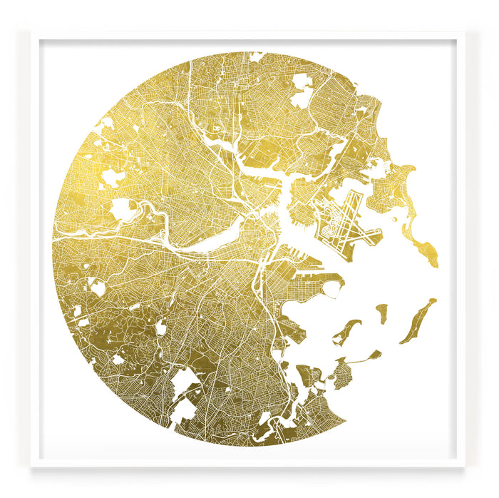 Mappa Mundi Boston (Downtown) (24 Karat Gold)