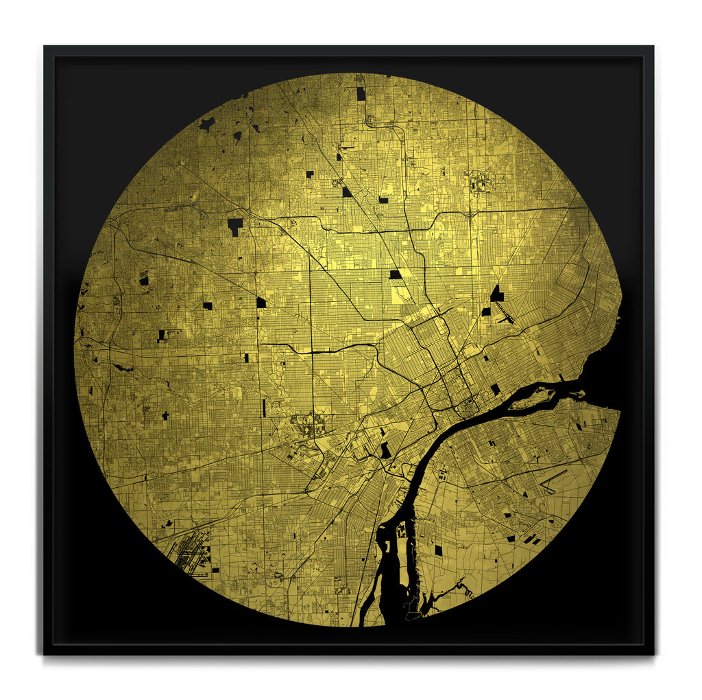 Mappa Mundi Detroit (Downtown) (24 Karat Gold)