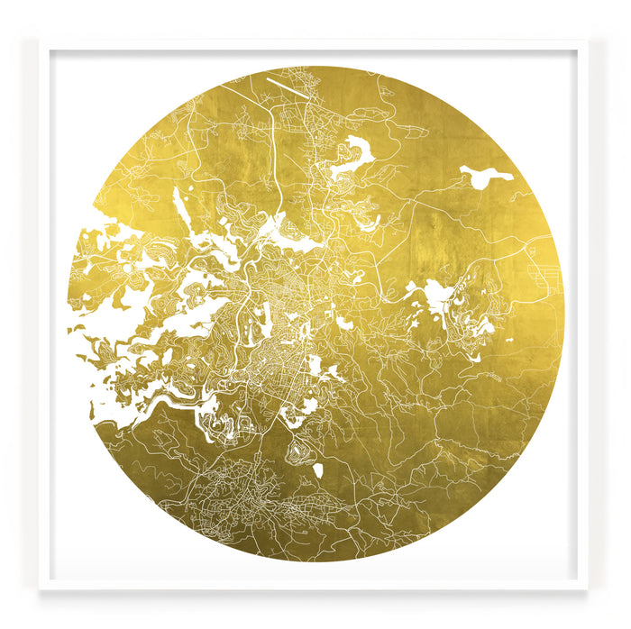 Mappa Mundi Jerusalem (24 Karat Gold)