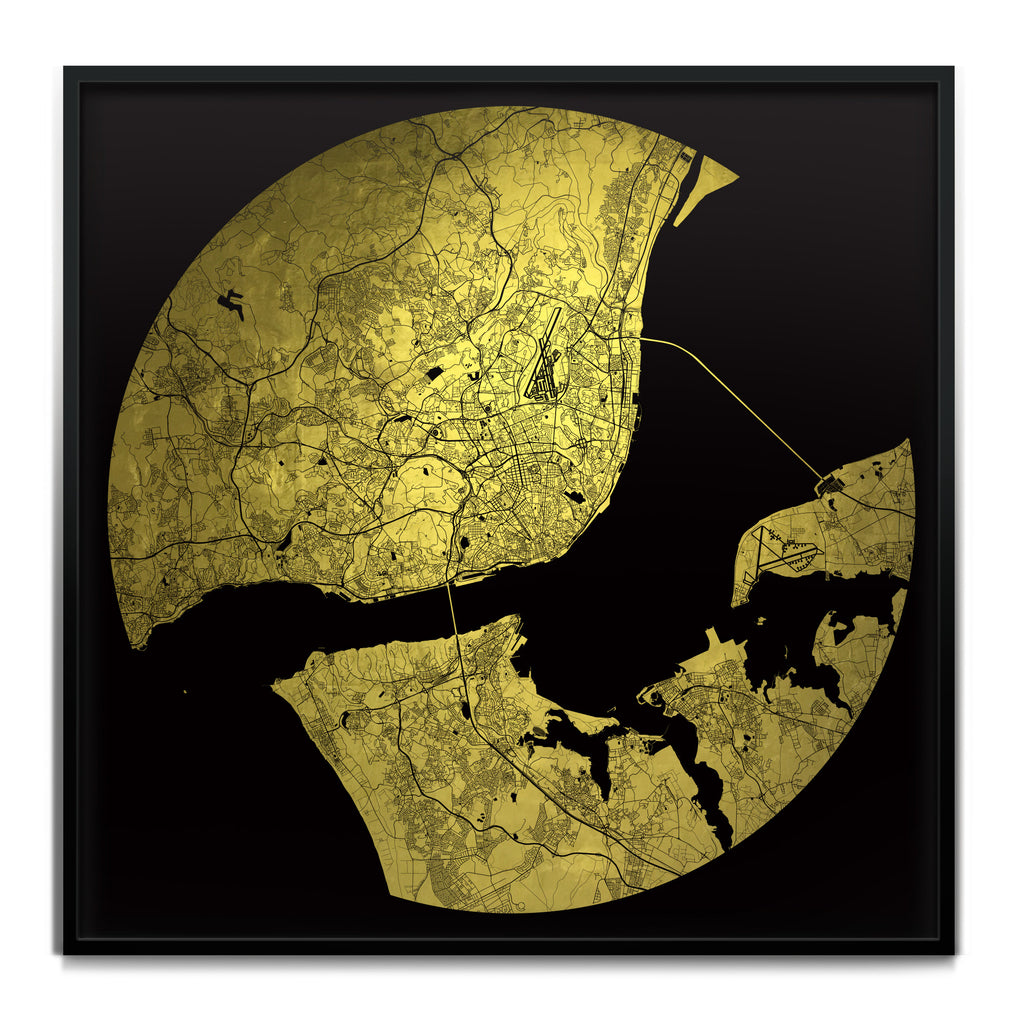 Mappa Mundi Lisbon (24 Karat Gold)