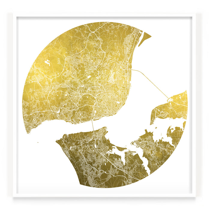 Mappa Mundi Lisbon (24 Karat Gold)