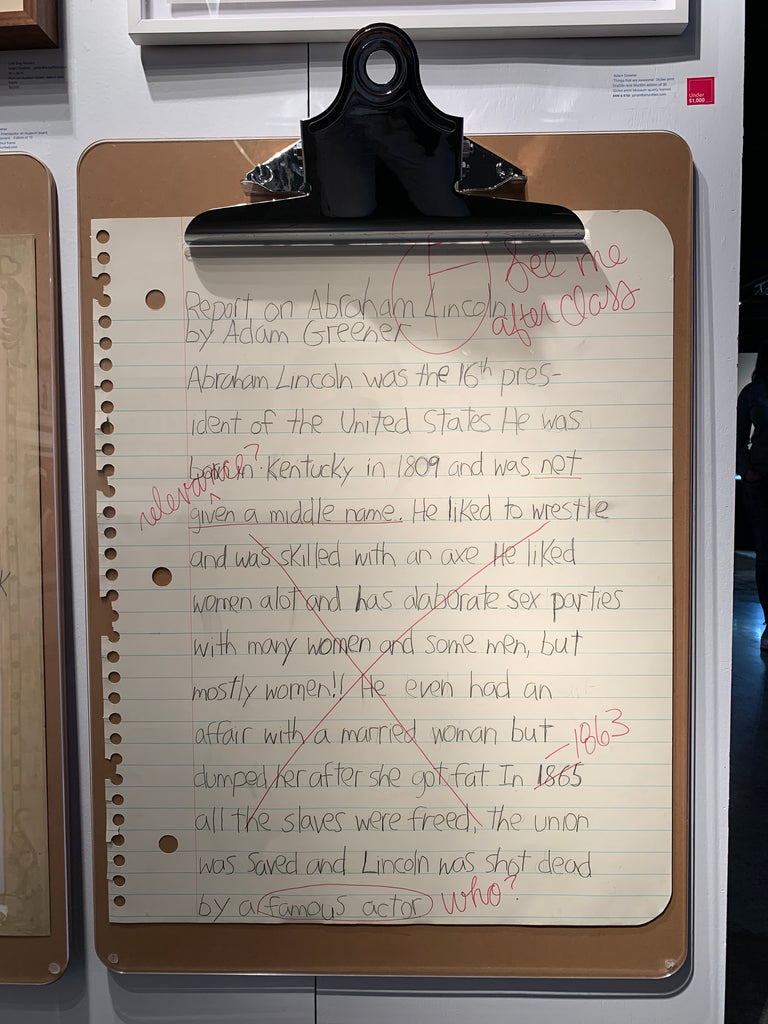 Report on Lincoln original on custom clipboard photo