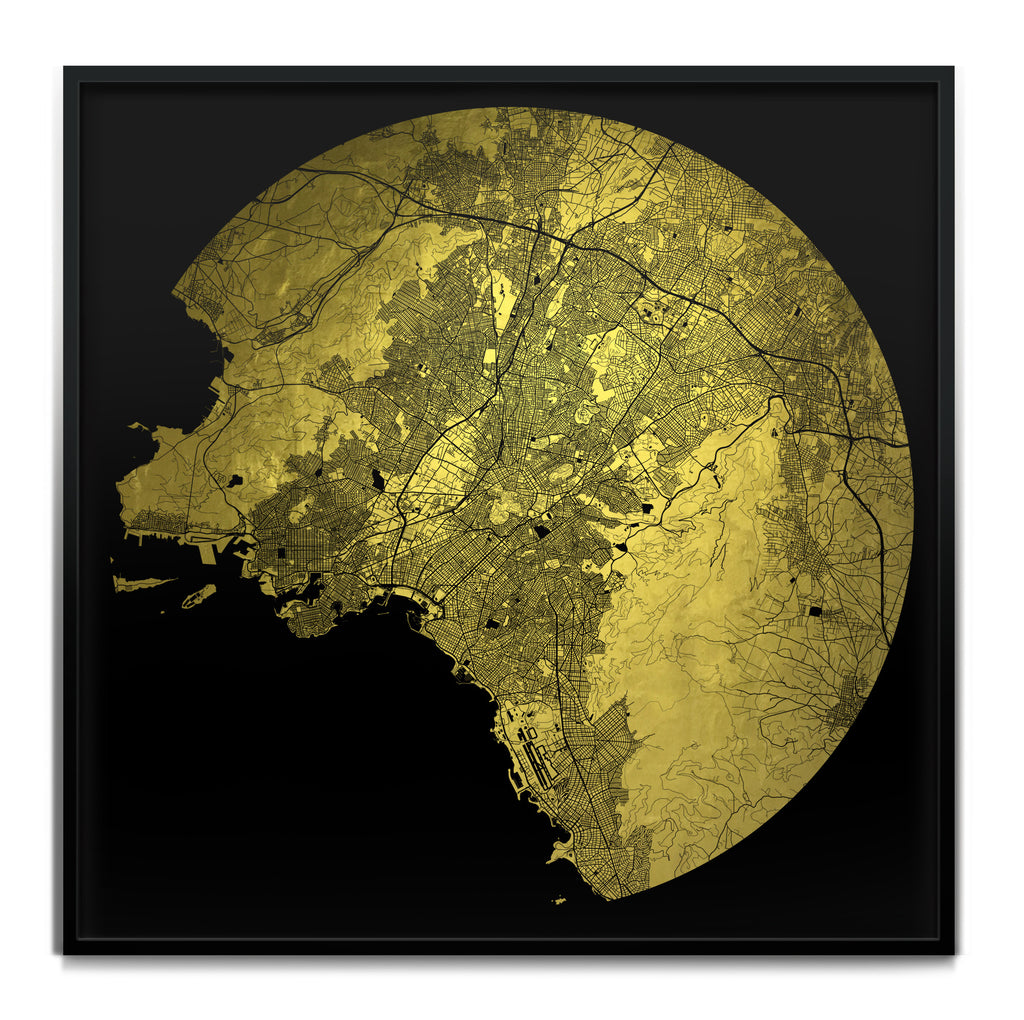 Mappa Mundi Athens (24 Karat Gold)