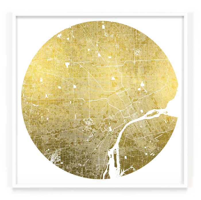 Mappa Mundi Detroit (Downtown) (24 Karat Gold)