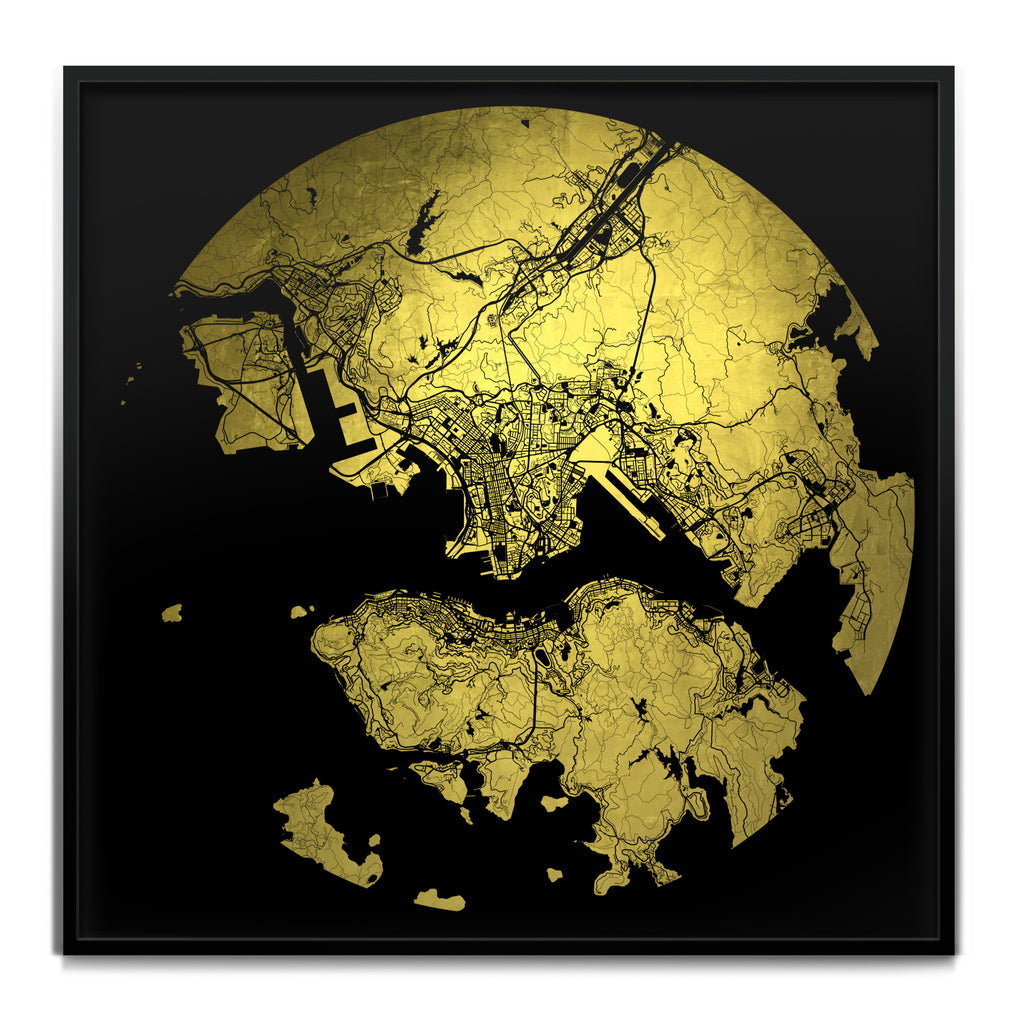 Mappa Mundi Hong Kong (24 Karat Gold)