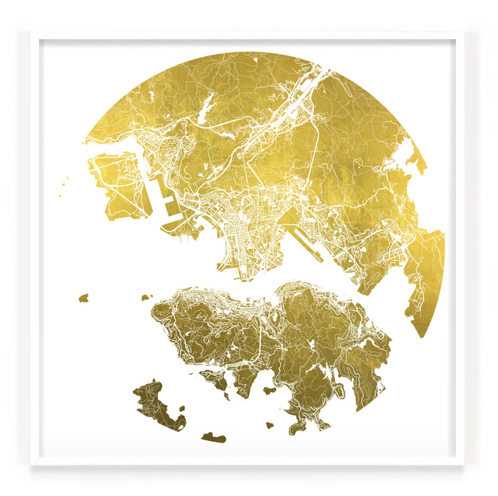 Mappa Mundi Hong Kong (24 Karat Gold)