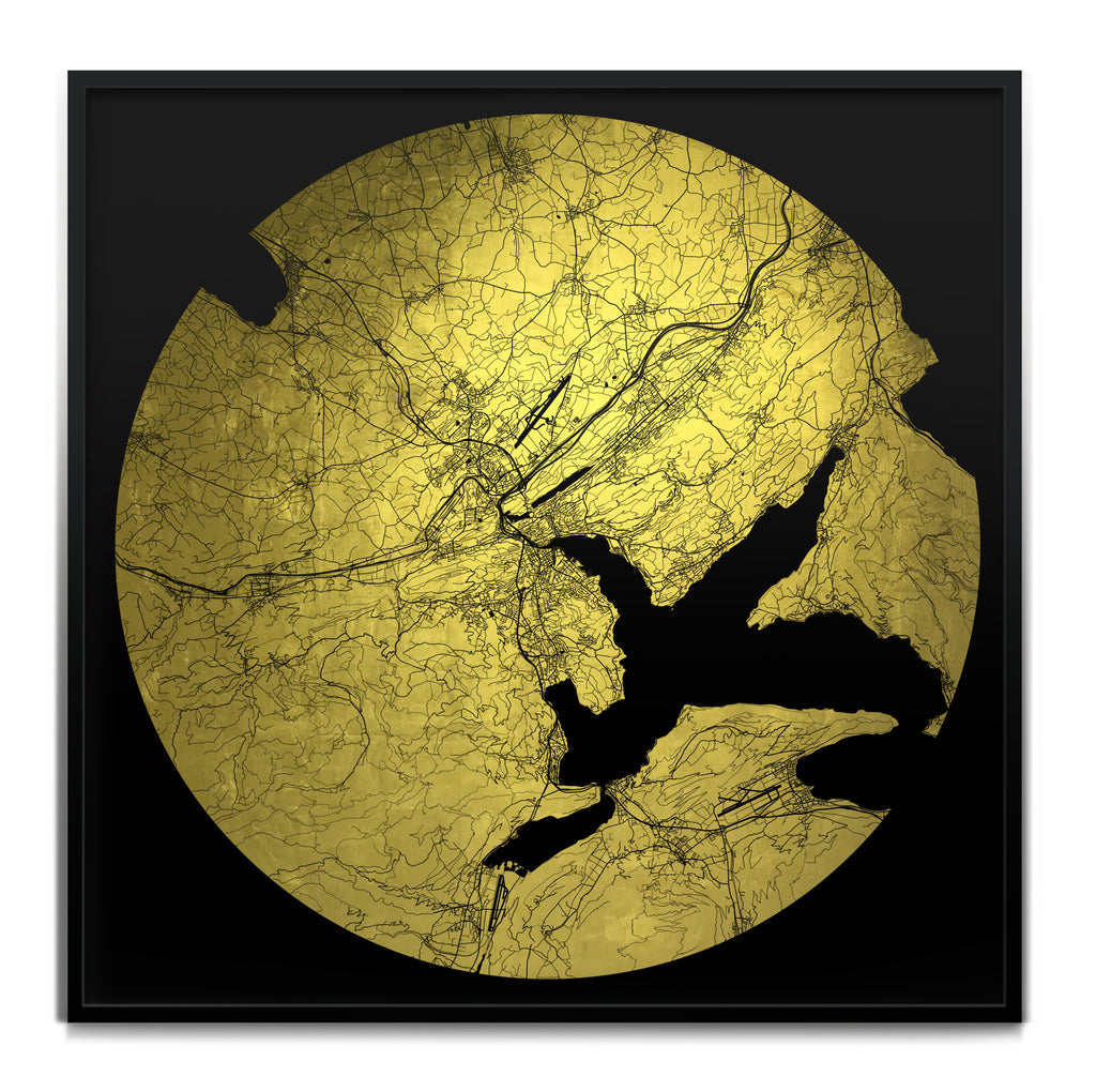 Mappa Mundi Lucern (24 Karat Gold)