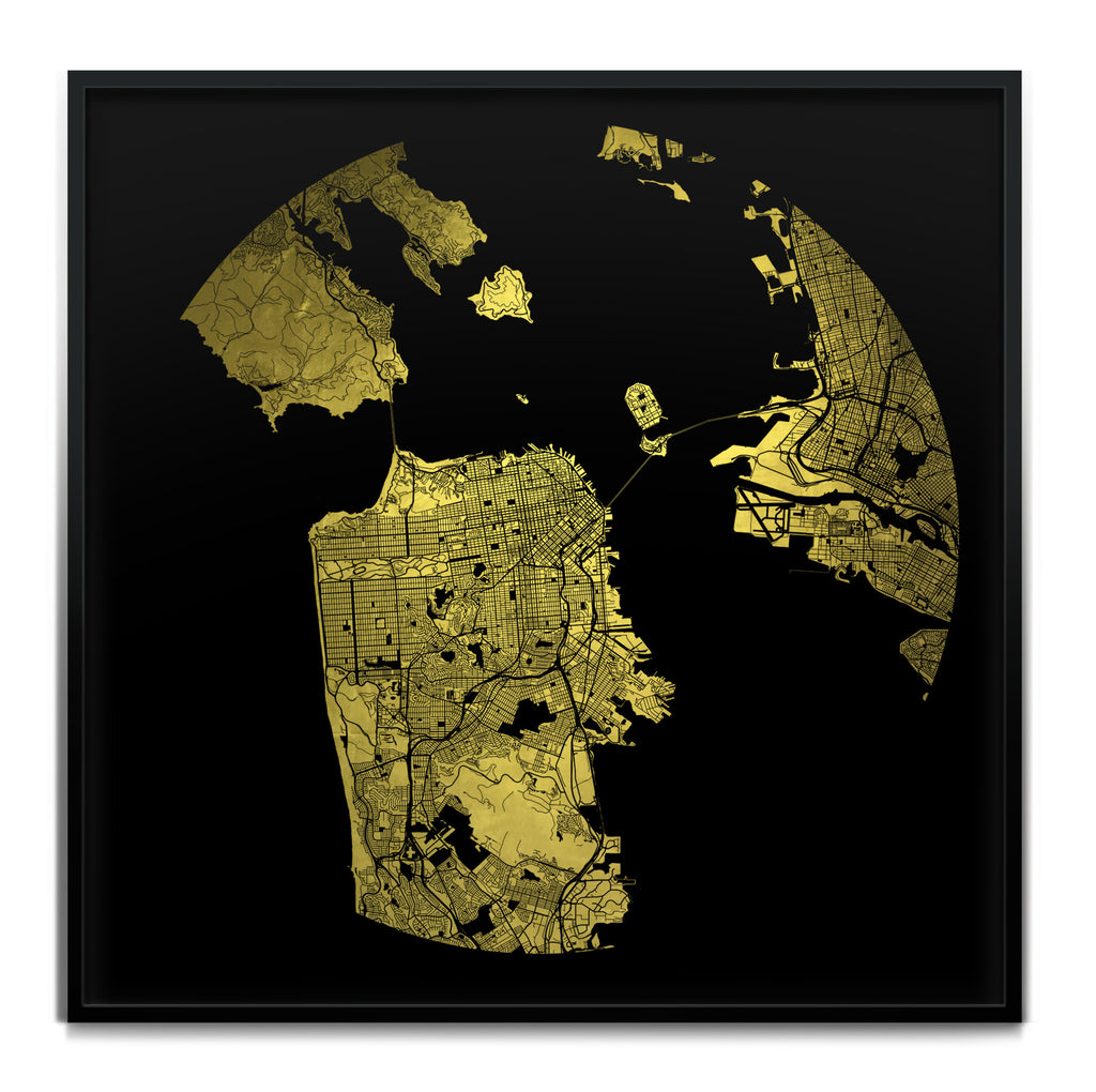 Mappa Mundi San Francisco (24 Karat Gold)