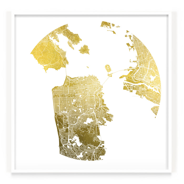 Mappa Mundi San Francisco (24 Karat Gold)