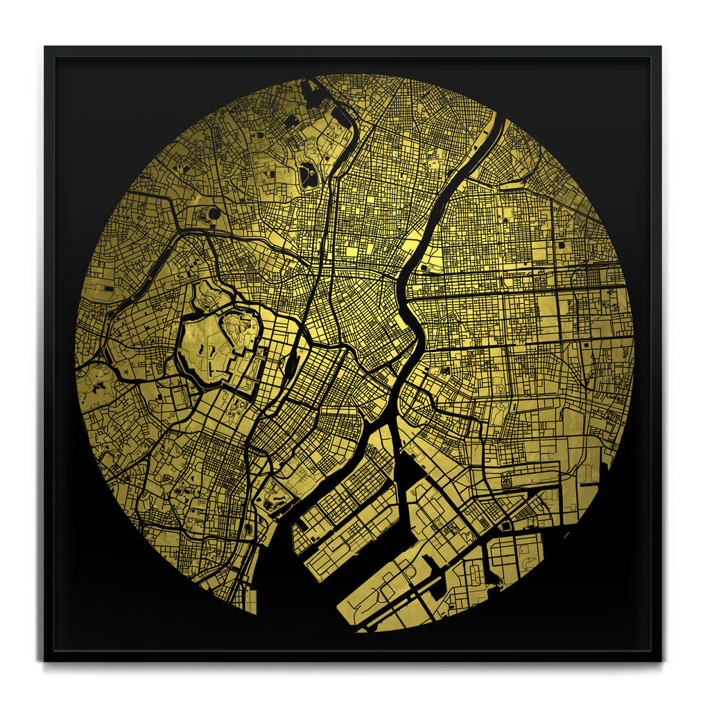 Mappa Mundi Tokyo (Downtown) (24 Karat Gold)