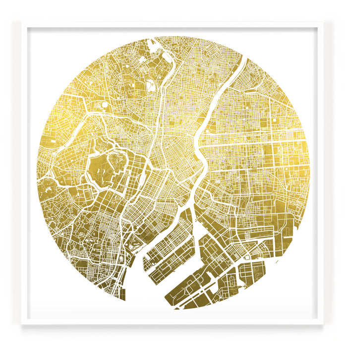 Mappa Mundi Tokyo (Downtown) (24 Karat Gold)